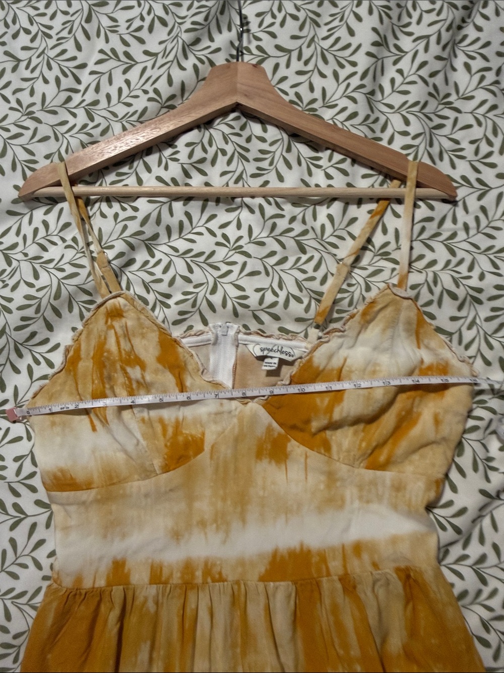 Speechless Yellow and White Tie-Dye Spaghetti Strap Dress - Picture 4 of 8